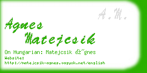 agnes matejcsik business card